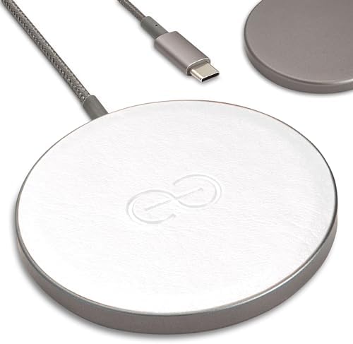 Dreem Empower Magnetic Wireless Charger Pad – High-Speed Mag Safe & Qi-Certified Charging Solution with Premium Vegan Leather Finish in Coffee – Effortless Device Alignment & Enhanced Overheat Protection for a Stylish, Tangle-Free Experience