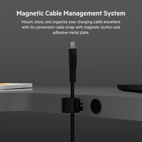 Belkin Boost Charge Pro Flex 10 FT Braided USB Type A to Lightning Cable – MFi Certified Fast Charger for i Phone 14/13/12/11/Pro/Max/Mini/SE & i Pad – Durable Pink Design for Enhanced Compatibility & Speed