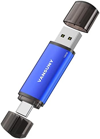 Vansuny 128 GB Type C Flash Drive – Versatile 2-in-1 OTG USB 3.0 & Type C Memory Stick for Effortless File Transfer Across Android, Mac, Tablets & PCs – Compact Dual Thumb Drive with Keychain for On-the-Go Convenience and High-Speed Data Access