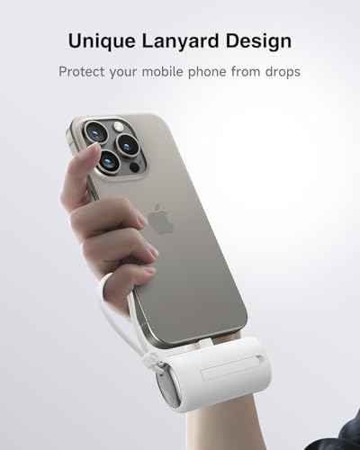 Compact 5000 m Ah Mini Power Bank with Integrated Foldable USB-C Connector – 22.5 W Fast Charging Portable Charger for i Phone 16/15/14/13/12/11, Samsung, Huawei, i Pad & More – Ultimate Solution for On-the-Go Power and Convenience