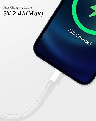 Premium 10 Ft MFi Certified USB to Lightning Charging Cable Bundle for i Phone – Fast Charge & Extended Reach for i Phone 11/11 Pro/11 Max/X/XS/XR/XS Max/8/7/6/5 S/SE – Unmatched Durability & Flexibility for Hassle-Free Connectivity