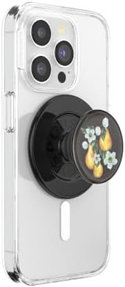 Magnetic Pop Grip for Mag Safe – Elegant Enamel Rose Noir | Multifunctional Phone Stand with Secure Grip & Customizable Swappable Top | Effortless Hands-Free Viewing Kickstand | Wireless Charging Compatible Accessory for Enhanced Smartphone Usability