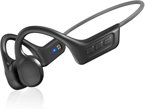 Revolutionize Your Workout with Waterproof Bone Conduction Headphones – Bluetooth 5.3 Open-Ear Sports Earbuds for Active Lifestyles – 10-Hour Battery Life and Built-in Microphone for Seamless Communication – Lightweight Ergonomic Design Perfect for Running, Cycling, and Gym Activities – Stay Alert and Enjoy Premium Sound Quality While Staying Connected
