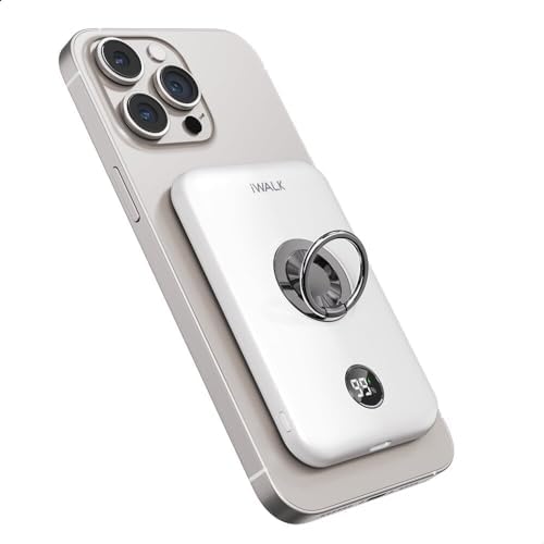 Revolutionize Your Charging Routine with the i WALK 6000 m Ah Magnetic Power Bank – Sleek Wireless Charger with Finger Ring for Effortless Handling, Fast USB-C Connectivity, and Real-Time LED Battery Display – Perfectly Compatible with i Phone 16 Series, 15, 14, 13, and 12 – Experience Seamless Power on the Go!