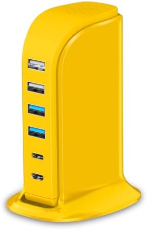 Elevate Your Charging Game with Upoy’s Ultimate USB Power Hub: Multi-Device Charging Station with 5 ft Extension Cord for i Phones, Tablets, and Earbuds – Fast, Efficient Power Adapter for Home and Office Use with Advanced Safety Features