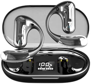 Revolutionary Wireless Open Ear Headphones with Bluetooth 5.3 – Ergonomic Design for Ultimate Comfort, 40 Hours of Playtime, Superior Call Clarity, and Smart Charging Case – Perfect for Active Lifestyles and Effortless Connectivity in Sleek Black