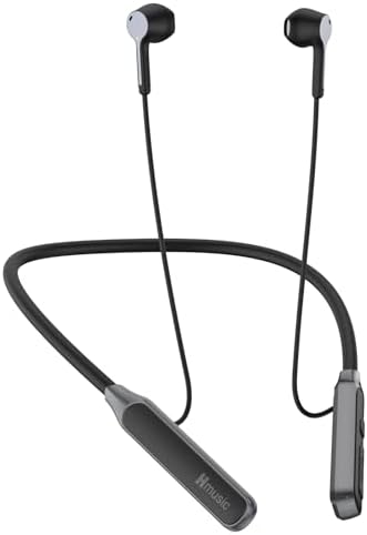 Elevate Your Audio Experience with Hmusic Neckband Bluetooth Earbuds – 30 Hours of Playtime, IPX5 Waterproof Design for Sports and Gaming – Exceptional Sound Quality & Enhanced Device Compatibility for Active Users – Wireless Comfort and Durability for Every Adventure