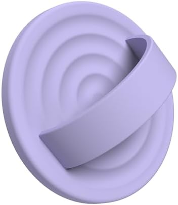 Magnetic Silicone Phone Grip for i Phone 12-16 | Stylish Lilac Purple Finger Ring Holder with Comfortable Removable Loop | Enhanced Mag Safe Compatibility for Ultimate Secure Handling and Effortless Functionality | Durable and Elegant Mobile Accessory