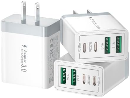Aioneus 40 W USB C Fast Charging Block – 4-Port Dual PD & QC Wall Charger for i Phone 11-16, i Pad & Samsung Devices – Compact, High-Performance Power Adapter with Enhanced Safety Features for Home & Travel