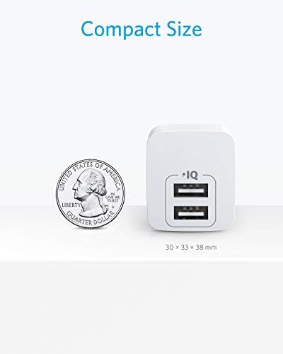 Anker 2-Pack Dual Port 12 W Wall Charger Adapter – Fast Charging USB Block with Foldable Plug for i Phone 16, 15, 14, 13 Pro Max, Galaxy S22, S21, Note 20, HTC, LG – Compact Travel Charger with Dual USB Ports for Ultimate Convenience and Enhanced Compatibility