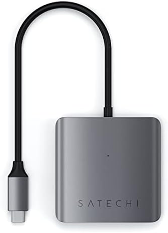 Satechi 4-in-1 USB-C Hub: Ultimate 10 Gbps Data Transfer & 100 W Pass-Through Charging for Mac Book, i Pad, i Phone, Surface, Chromebook – The Perfect On-the-Go Connectivity Solution for Professionals Seeking Efficiency and Style