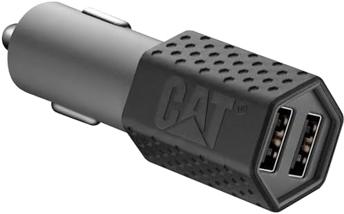 CAT Dual USB Rapid Car Charger – 3.4 AMP Multi-Device Vehicle Adapter for Efficient Charging of Smartphones, Tablets, and More – Compact & Universal Power Solution for On-the-Go Connectivity