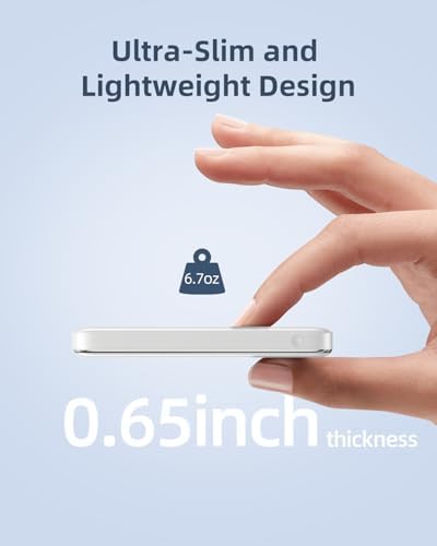 Magnetic Wireless Power Bank for i Phone – 10,000 m Ah Fast Charge Portable Charger with USB-C Cable & PD 20 W Technology – Seamless Compatibility for i Phone 15/14/13/12 Mini, Plus, Pro, and Pro Max – Effortless Magnetic Attachment & Lightweight Design for On-the-Go Convenience