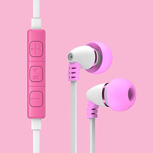 Lil Gadgets Safe Sound Kids Earbuds – Comfortable Wired Earphones for School with Volume Limiting, In-Line Microphone, Travel Case & Audio Splitter – Perfect for Young Learners in Blue