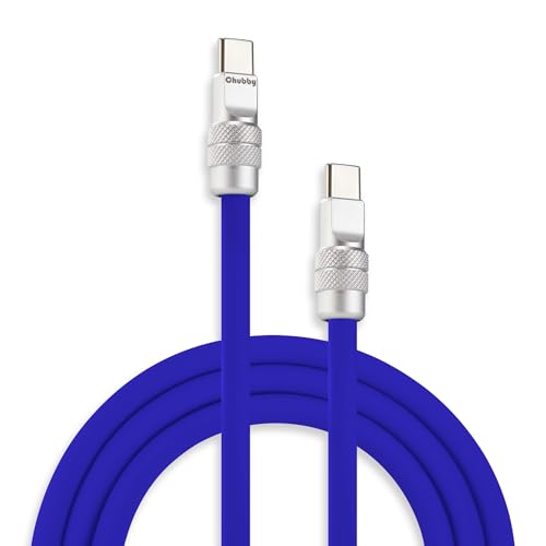 Chubbycable Chubby 2.0 Premium Fast Charging Cable – 240 W Power Delivery, 4.9 ft Type-C to Type-C Silicone Cord, Tangle-Free Design in Eye-Catching Red for Optimal Data Transfer and Enhanced Durability