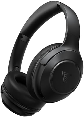 Unleash Your Sound Potential with DOQAUS Over-Ear Bluetooth Headphones – 70-Hour Playtime, Customizable EQ Modes, and Hi-Fi Stereo Sound for Bass Lovers – Perfect for Work, Travel, and Ultimate Comfort with Luxurious Memory Foam Ear Cushions