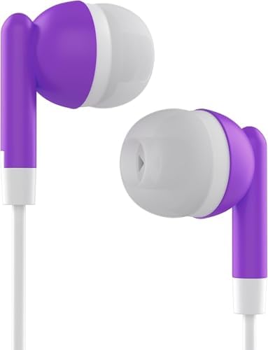 Maeline 10-Pack Ergonomic In-Ear Stereo Earbuds – Tangle-Free, Multi-Color Headphones for Classroom, Travel, and Gym | Hands-Free In-Line Microphone | Lightweight, Durable Design Compatible with 3.5 mm Devices | Perfect for Extended Listening and Seamless Audio Experience