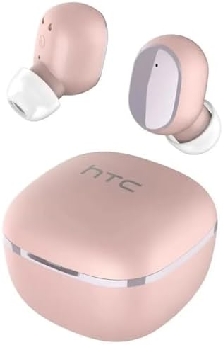 HTC True Wireless Bluetooth Earbuds 2 – Superior ENC Noise Cancellation for Crystal-Clear Calls, IPX5 Waterproof for Active Lifestyles, 32 Hours of Playtime, Integrated Mic & Volume Control for Enhanced Gaming, Running, and Daily Use – Exceptional Sound Quality & Compatibility