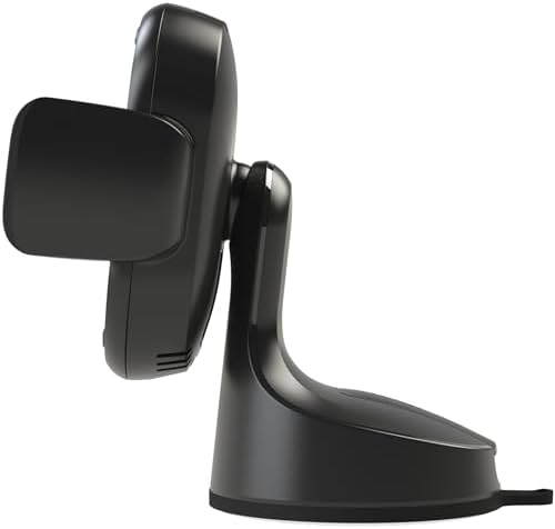 Kenu Airbase Wireless Car Phone Mount & Charger – Versatile Qi Fast-Charging Holder for Dashboard, Windshield, and Desk – 360-Degree Pivot & Secure Suction Cup Design for i Phones, Samsung, and Android Devices – Effortless One-Handed Use for Safer Driving