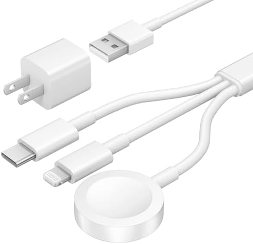 Revolutionary 3-in-1 Magnetic Charging Cable: MFi Certified Fast Charger for Apple Watch, i Phone, and Galaxy Devices – 12 W Power Delivery with 4 FT Flexibility for Seamless Charging – Perfect for Apple Watch Series Ultra, SE, 4-9, i Phone 16/15/14, Galaxy S23 – Effortless Charging Experience for Tech Savvy Users on the Move