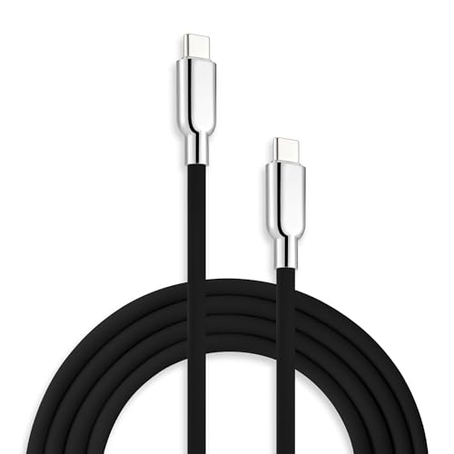 chubbycable 240W USB C Cable Mirrored Head Fast Charging Cable 5mm Soft Silicone Phone Type C Charger Cord, Orange, Type C to Type C, 39.4 inch – Enhanced Compatibility and Speed