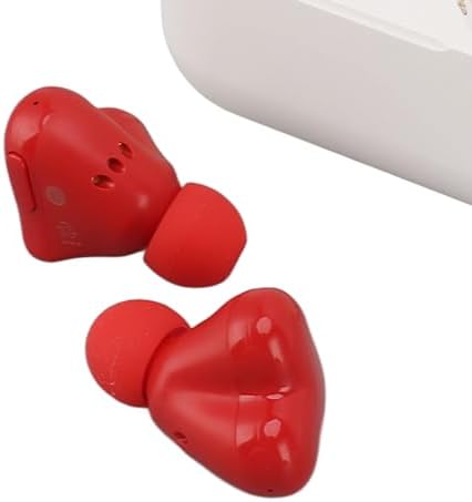 GOWENIC Heart-Shaped Bluetooth Earbuds: Stylish Wireless Headphones with Advanced Noise Cancellation for Superior Stereo Sound – Compact Charging Case for Ultimate Portability and Enhanced Device Compatibility