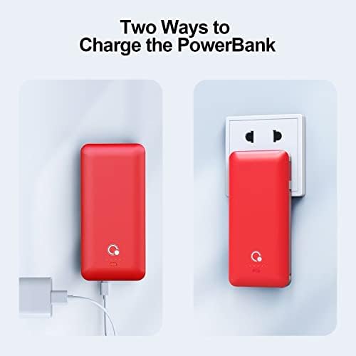 Ultra-Slim 10000 m Ah Portable Power Bank with Built-in AC Plug – Versatile USB-C & Micro USB Charging Hub for All Mobile Devices – Lightweight External Battery Pack for Travel, Commutes & Outdoor Use – Fast Charging Technology Included