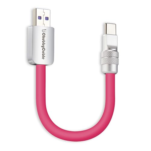 chubbycable Cute Chubby – 240W Short USB-C Cable Power Bank Fast Charging Cable Silicone Charger Cord Compatible with iPhone 16/15 Series, Desert Titanium+Desert Titanium, Type-C to Type-C, 20 inch – Enhanced Compatibility and Speed