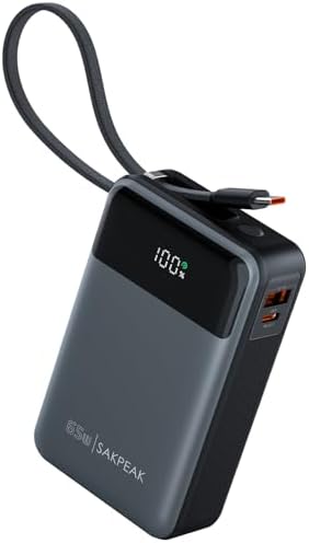 Ultimate 20000 m Ah Portable Power Bank with 65 W Fast Charging – Multi-Device USB-C Charger for Laptops, Tablets, and Smartphones – Digital Display Battery Pack for Seamless Compatibility with Mac Book, i Pad, i Phone, Samsung, and More