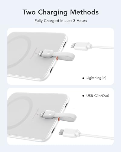 VEEKTOMX Ultra-Slim 5000 m Ah Portable Power Bank with Built-in Charging Cable for i Phone – Lightweight Battery Pack for i Phone 14/13/12/XS/Pro/Air Pods – Quick Charge Convenience in a Stylish Design – Perfect for On-the-Go Power Solutions