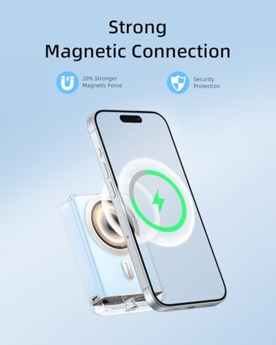 Transparent Magnetic Power Bank 10,000 m Ah – 20 W Fast Charger with Enhanced Grip for i Phone 12-16 Series – Dual USB-C Ports for Multi-Device Charging – Sleek, Travel-Friendly Design for All-Day Power – Reliable Safety Features & Aesthetic Appeal for Modern Users