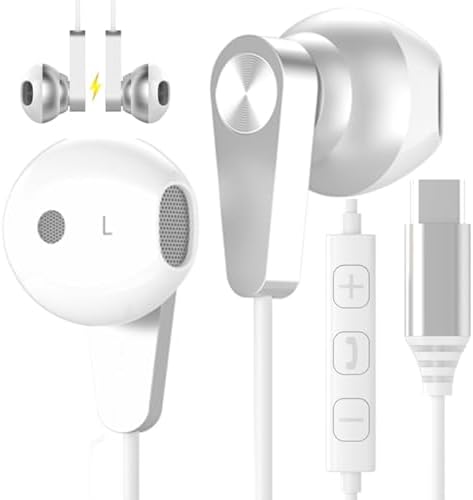 Revolutionize Your Listening Experience with Advanced USB-C Hi-Fi Stereo Earbuds – Tangle-Free Magnetic Design & Superior Noise-Cancelling Technology for i Phone 16, Samsung Galaxy S25, Pixel 9 & More – Ideal for Audiophiles Seeking Unmatched Sound Quality & Effortless Device Integration