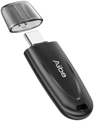 Aiibe 128 GB High-Speed USB 3.2 Type-C Flash Drive – Ultra-Slim Portable Memory Stick for Effortless Data Storage on Mac Book, Laptops, Smartphones, Tablets & i Phone 16 – Lightning-Fast 450 MB/s Transfer Speed, Ideal for Students & Professionals