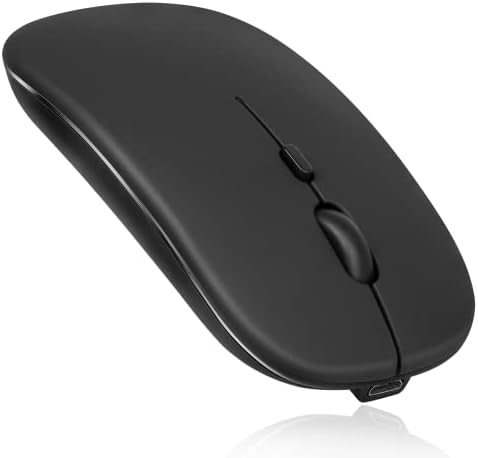 Urban X Premium Bluetooth Rechargeable Mouse – Sleek Midnight Black Wireless Mouse for Dell Precision 7000 7760, i Pad, PC & Mac – Ergonomic Design, Silent Click, and Multi-Device Compatibility for Enhanced Productivity