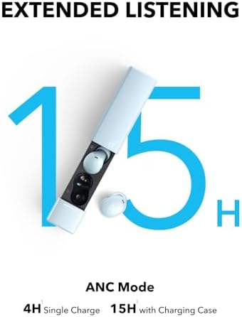 Anker Soundcore A30 i Stylish Noise Cancelling Earbuds – Ultra-Lightweight Wireless Headphones with IP54 Water Resistance, 15-Hour ANC Playtime, and Bluetooth 5.4 Connectivity for Superior Audio Performance – Fashion-Forward Design Meets Premium Sound Quality