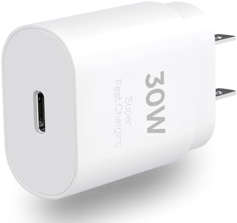 30 W Ultra-Fast USB-C Charger with 6.6 FT Cable for i Phone 16/15 & Galaxy S Series – High-Speed Charging with Safety Features for All Devices – Compact & Portable Power Adapter for On-the-Go Use