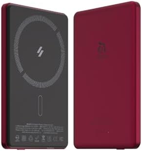 ADAM ELEMENTS Gravity C5 Magnetic Wireless Power Bank – Ultra-Fast Charging for i Phone 12-16 & Air Pods – Sleek Red Design, Effortless Magnetic Alignment, Lightweight & Portable Charging Solution for On-the-Go Users