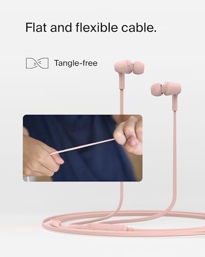 Belkin Sound Form USB-C Wired Earbuds – High-Fidelity In-Ear Headphones with Microphone for i Phone 15/16, i Pad Mini, Galaxy S25, and Google Pixel 9 – Water-Resistant Design and Ergonomic Comfort for Music Enthusiasts and Professionals – Durable Tangle-Free Cable for Everyday Durability and Convenience