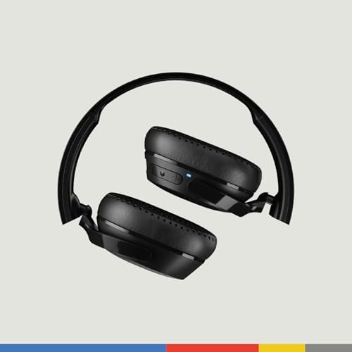 Skullcandy Riff On-Ear Wired Headphones – Ultimate Lightweight Travel Companion with Integrated Microphone, Foldable Design, and Universal 3.5 mm Connector for Music Lovers on the Go – Stylish Black Finish for Unmatched Comfort and Superior Sound Quality