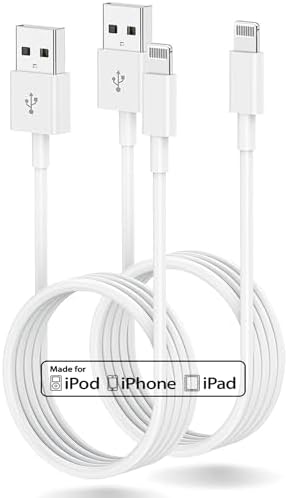 4 Pack 3 ft Apple MFi Certified Lightning to USB Charging Cables – Fast, Durable, and Tangle-Free Cords for i Phone 14/14 Max/13/13 Pro Max/12 Mini/11/11 Pro/XS/XR/8/7/6 s/5 S and i Pad – Reliable Performance for Home, Office, and Travel