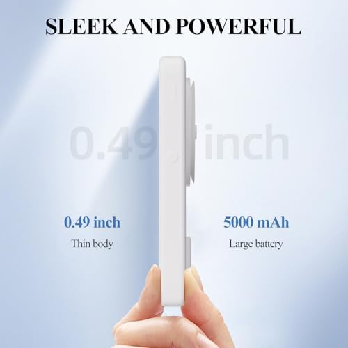 Suction-Enabled 5000 m Ah Wireless Power Bank – Ultra-Fast 22.5 W Portable Charger with USB-C for i Phone 16/15/14/13/12 & Android Devices – Sleek Blue Design for Effortless Charging on the Go