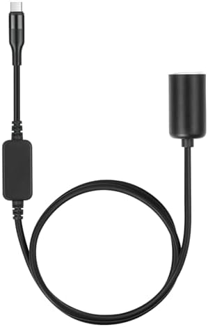 3.3 Feet USB C to 12 V Car Cigarette Lighter Socket Adapter – 18 W Fast Charging Converter Cable for GPS, Dash Cam & Portable Devices – Durable, Flexible Power Supply for On-the-Go Charging Needs