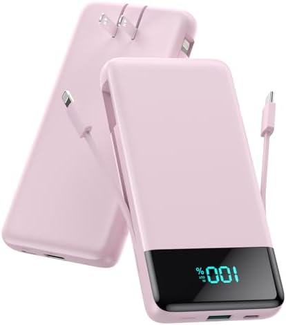 Upgrade Your Charging Experience: 13800 m Ah Portable Power Bank with Built-in Cables and Wall Plug – Fast Charging USB-C Battery Pack for i Phone 16/15/14, Samsung & Android Devices – Ultimate Travel Companion with 4 Outputs for Simultaneous Device Charging