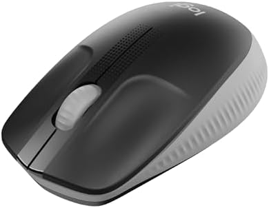Logitech M190 Wireless Mouse – Ergonomic Ambidextrous Design for Ultimate Comfort, 18-Month Long Battery Life with Smart Power Saving, Precision Cursor Tracking & Wide Scroll Wheel for Effortless Navigation – Mid Grey, Perfect for All Users