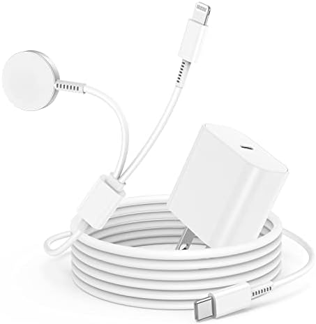 Revolutionary 2-in-1 USB C Magnetic Charger for Apple Devices – MFi Certified 20 W Fast Charge Cable with 6-ft Flexibility for Ultimate Convenience – Perfect Compatibility with Apple Watch Series 8/7/SE/6/5/4/3/2/1 and i Phone 14/13/12/11/XS – Your Premium Solution for Rapid Power Delivery on the Go