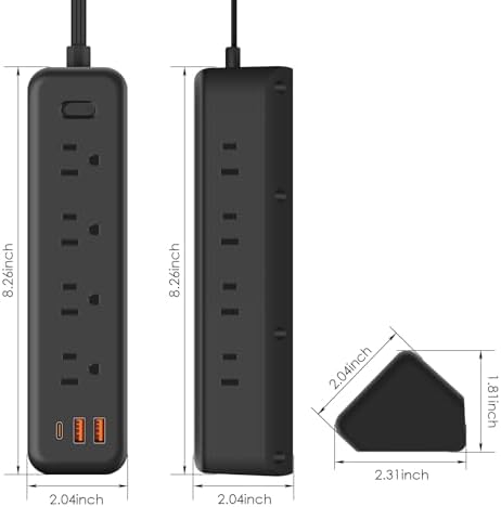 Cruise Ship Power Solutions: 30 W USB C Travel Power Strip with 5 Ft Flat Extension Cord, 4 Outlets & 3 USB Ports (2 USB-C) – Compact, Lightweight Design for Seamless Charging on Cruises and Beyond