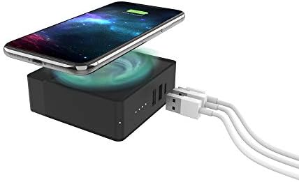 Mophie Powerstation Hub: Ultimate Portable Battery Charger with Foldable AC Prongs, Fast USB-C PD, and Wireless Qi Charging for Smartphones & Tablets – Sleek Black Design for On-the-Go Power Solutions