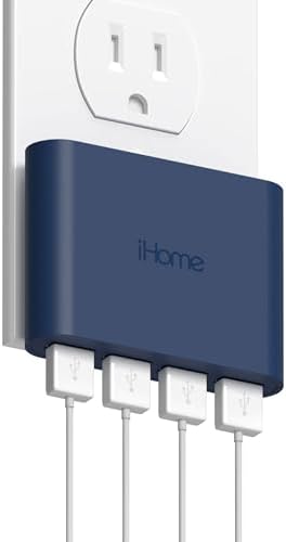 i Home 2-Port USB Wall Charger – Compact Dual Port AC Adapter for Rapid Device Charging – Flat Design for Travel & Home Use – Enhanced Compatibility with Smartphones & Tablets – Safe, High-Speed Charging Solution