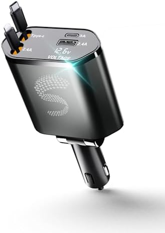 Innovative Retractable Car Charger with USB-C Fast Charging 120 W and Aromatherapy Starlight – Ultimate Travel Companion for i Phone 16 to 11, Stylish Cigarette Lighter Adapter for Men and Women – Perfect Gift for Road Trips and Daily Commutes with Enhanced Compatibility and Efficiency
