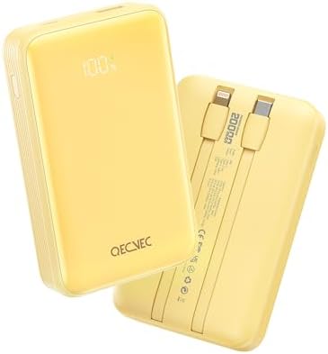 High-Capacity 20000 m Ah Portable Charger – 22.5 W Fast Charging Power Bank for i Phone, Samsung & Android Devices – Essential Travel Accessory in Vibrant Yellow for On-the-Go Power Solutions